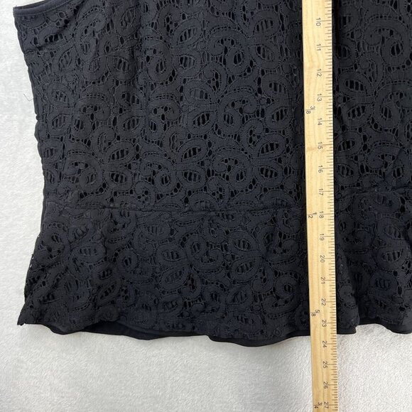 LANE BRYANT Black Lace Top Womens Plus 22 / 24 Sleeveless Zip Back Tank - Picture 5 of 8